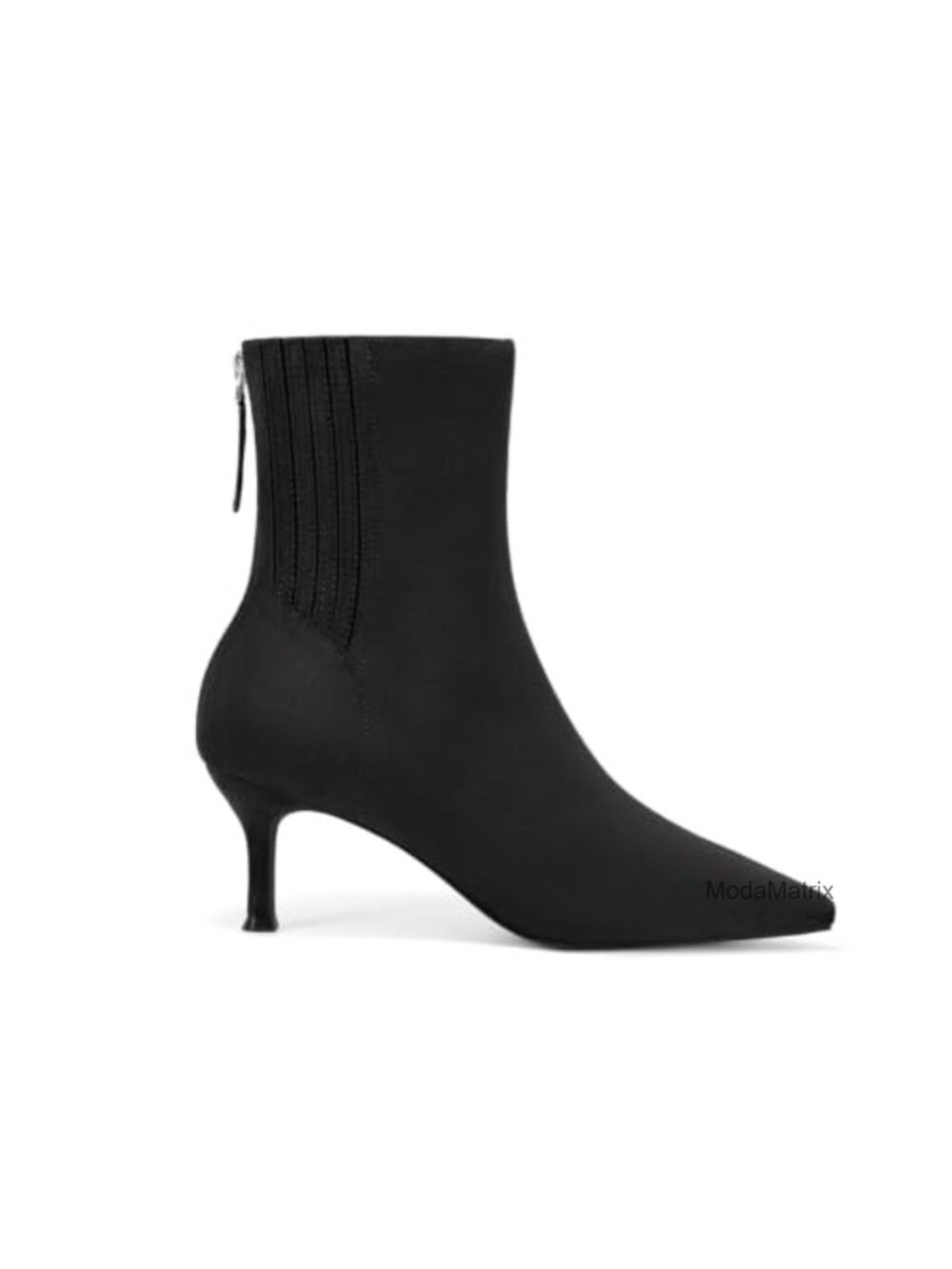 Faux Suede Ankle Boots Kitten Heel Back Zipper Dress Booties